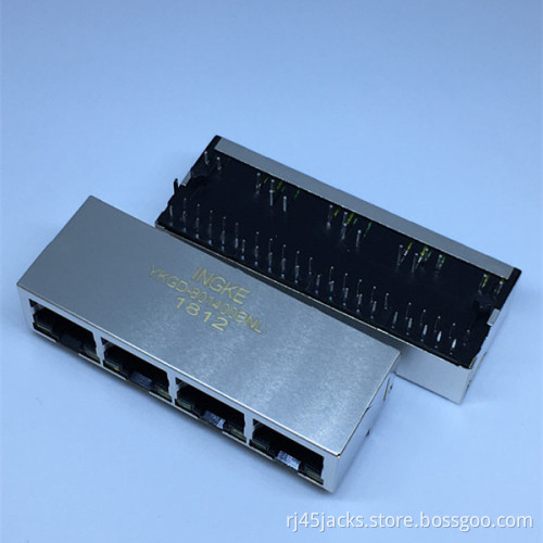 HR911430AE Through Hole 4 Port RJ45 Plug Pcb Mount
